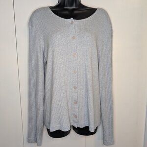 GAP Light Blue Ribbed Button Down Front Sweater Cardigan SZ XL